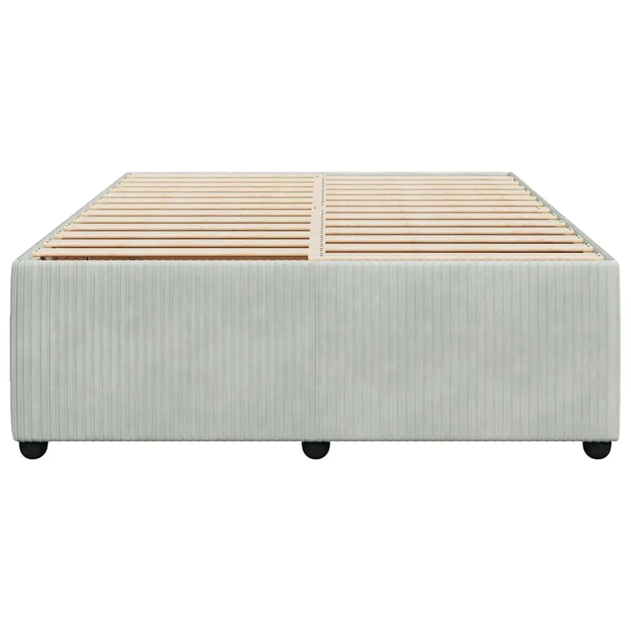 Cadre de lit sans matelas gris clair 160x200 cm velours - 4