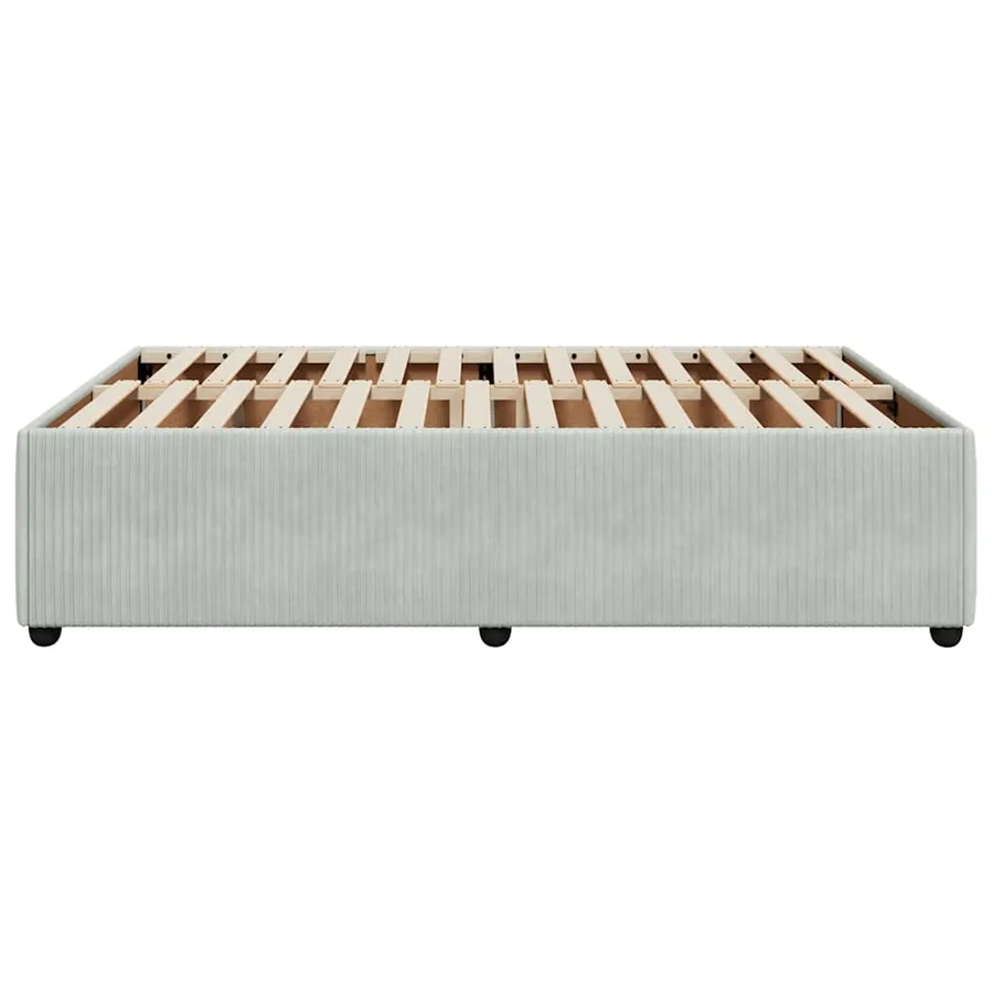 Cadre de lit sans matelas gris clair 160x200 cm velours - 5