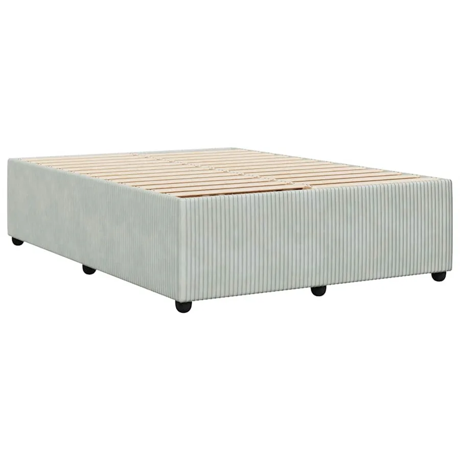 Cadre de lit sans matelas gris clair 160x200 cm velours - 6