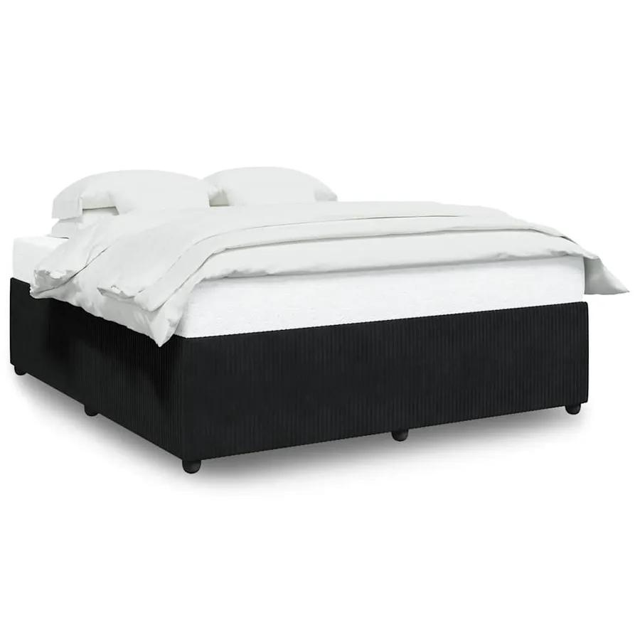 Cadre de lit sans matelas noir 200x200 cm velours - 2