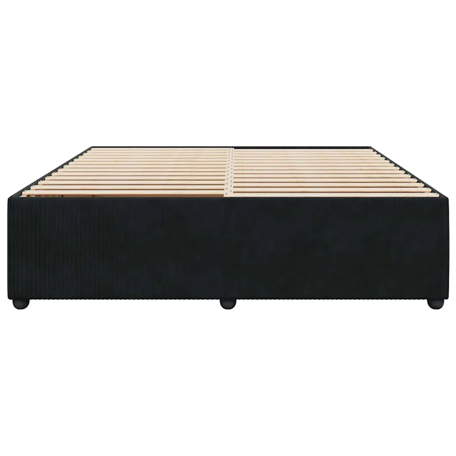 Cadre de lit sans matelas noir 200x200 cm velours - 4