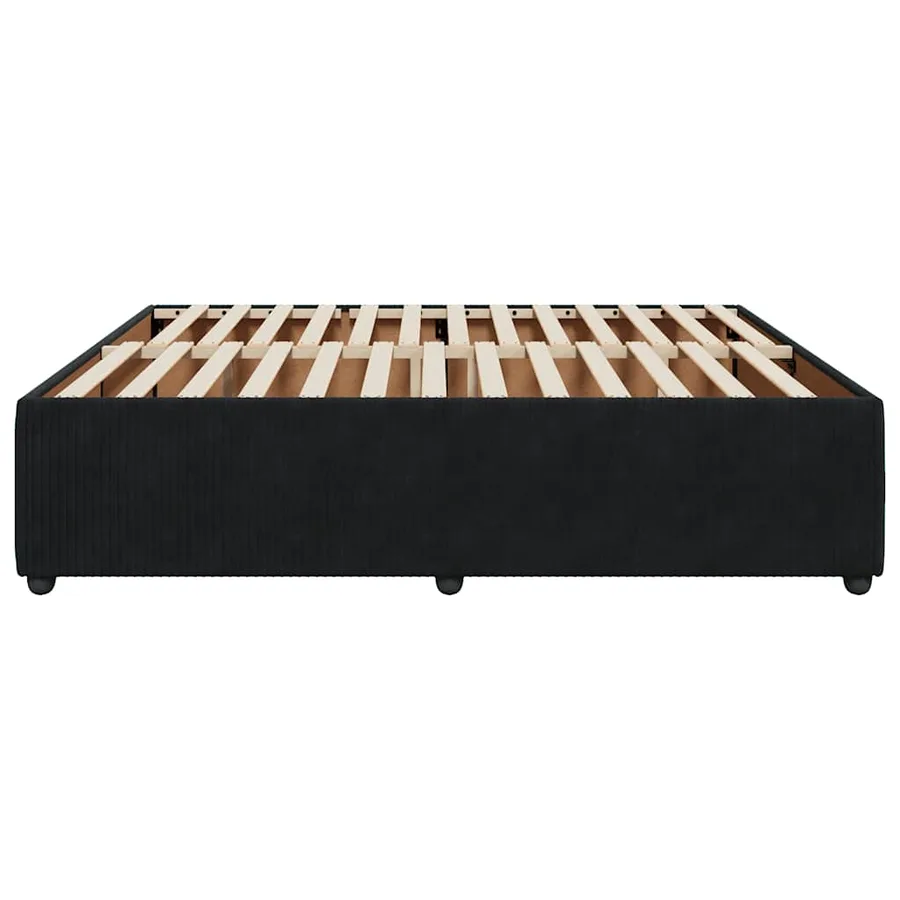Cadre de lit sans matelas noir 200x200 cm velours - 5