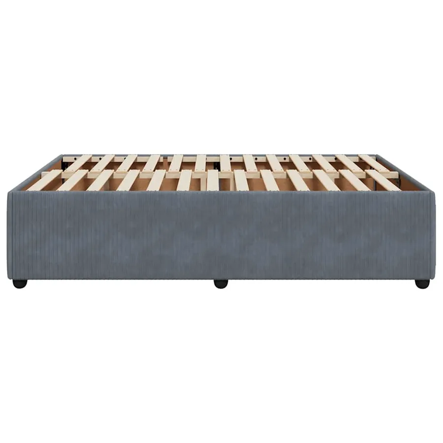 Cadre de lit sans matelas gris foncé 140x200 cm velours - 5