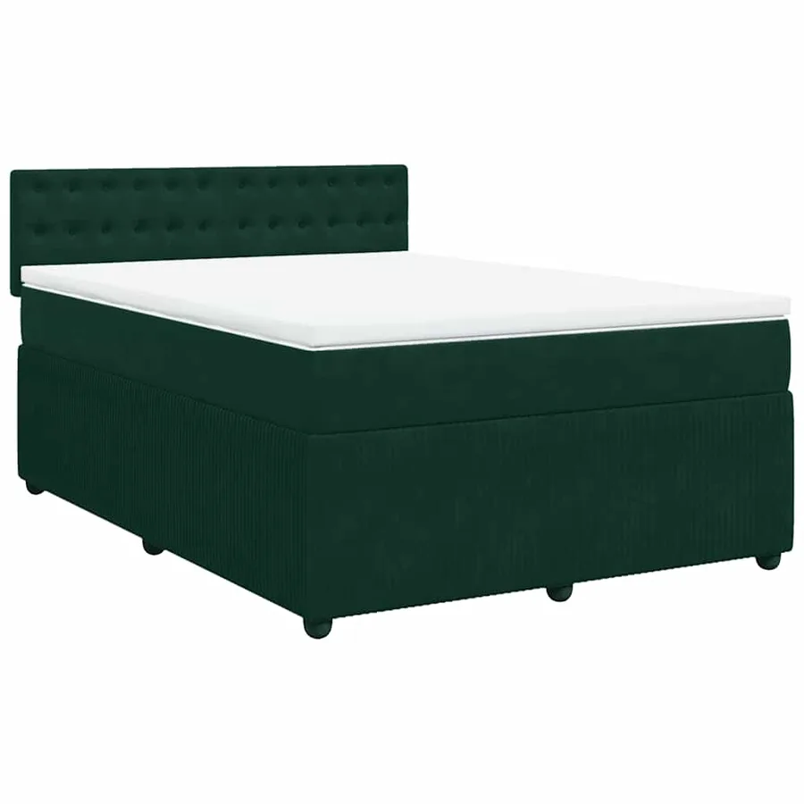 Sommier à lattes de lit et matelas Vert foncé 140x200cm Velours - 2