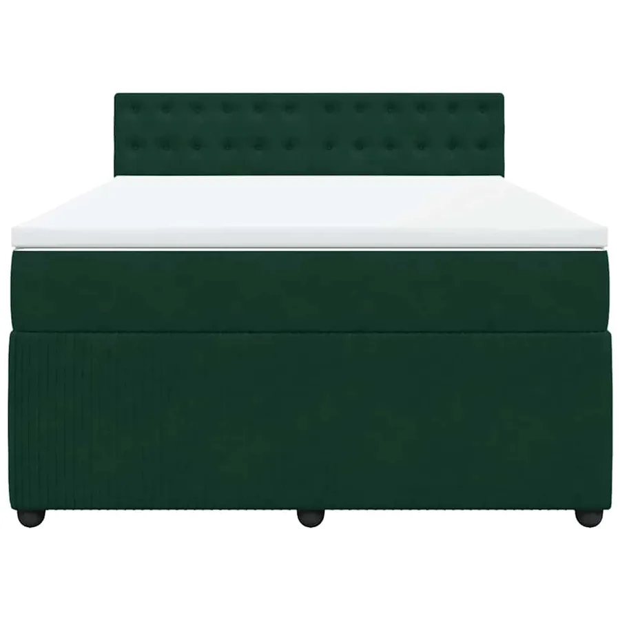Sommier à lattes de lit et matelas Vert foncé 140x200cm Velours - 4