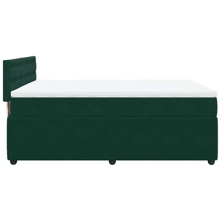Sommier à lattes de lit et matelas Vert foncé 140x200cm Velours - 9