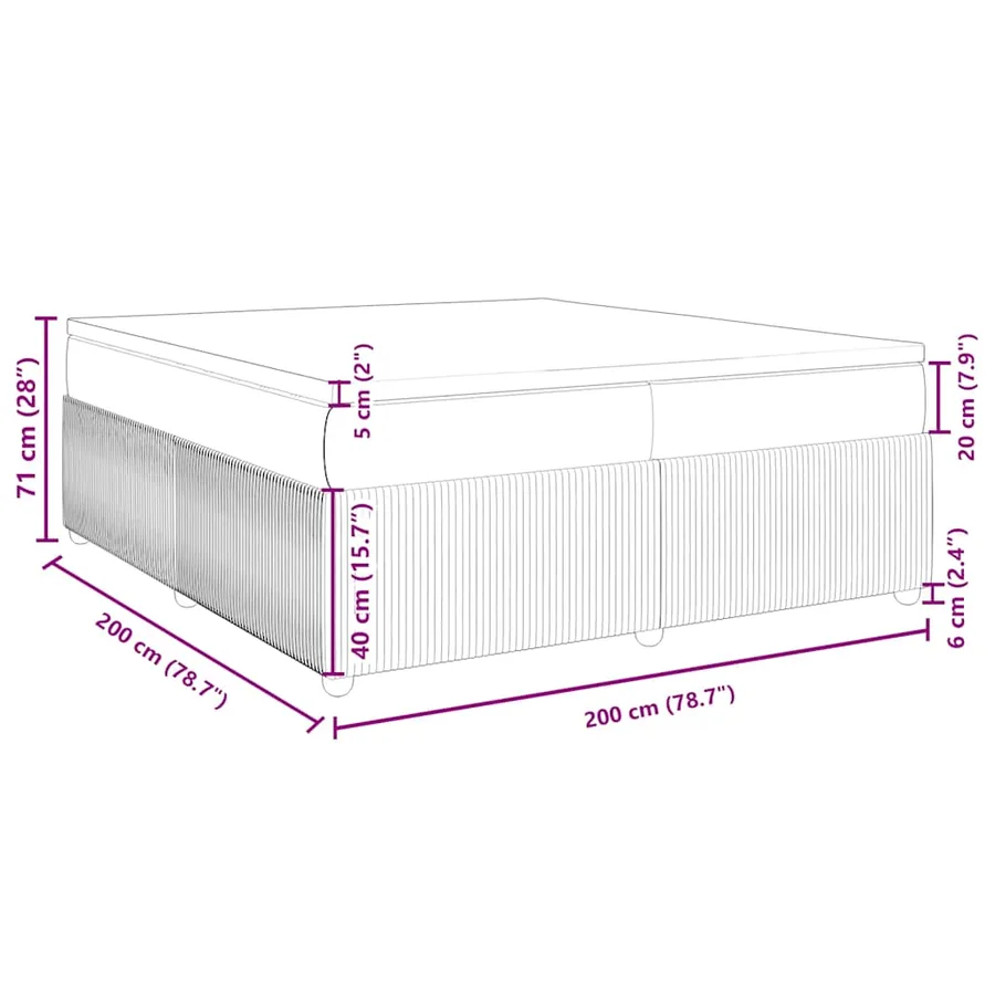 Sommier à lattes de lit avec matelas Rose 200x200 cm Velours - 12