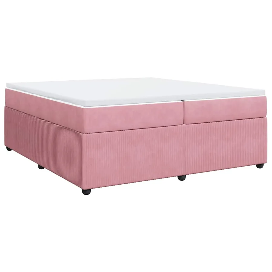Sommier à lattes de lit avec matelas Rose 200x200 cm Velours - 2