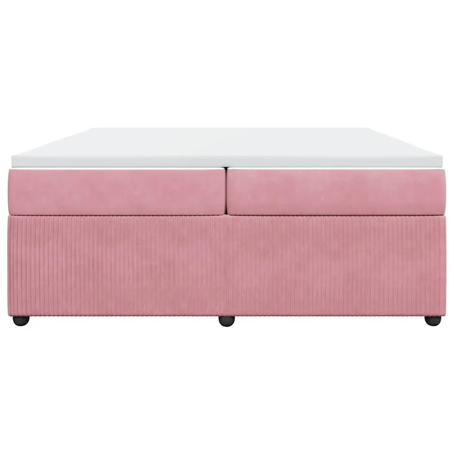 Sommier à lattes de lit avec matelas Rose 200x200 cm Velours - 4