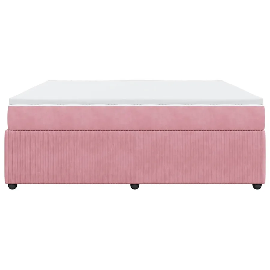 Sommier à lattes de lit avec matelas Rose 200x200 cm Velours - 8