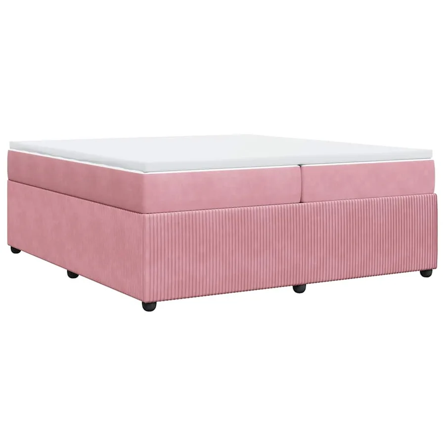 Sommier à lattes de lit avec matelas Rose 200x200 cm Velours - 9