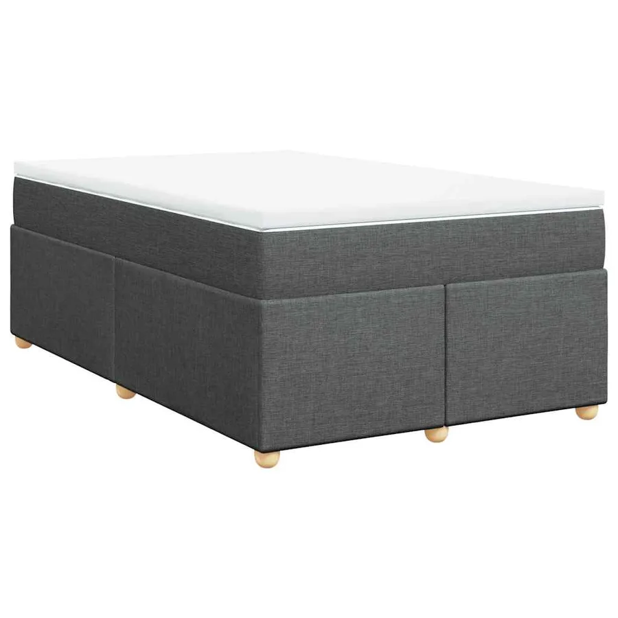 Sommier à lattes de lit avec matelas gris foncé 120x190cm tissu - 9