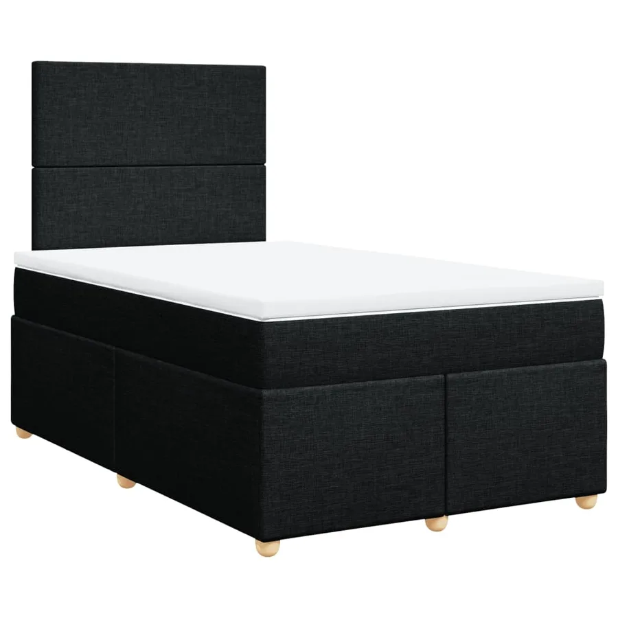 Sommier à lattes de lit avec matelas Noir 120x200 cm Tissu - 3