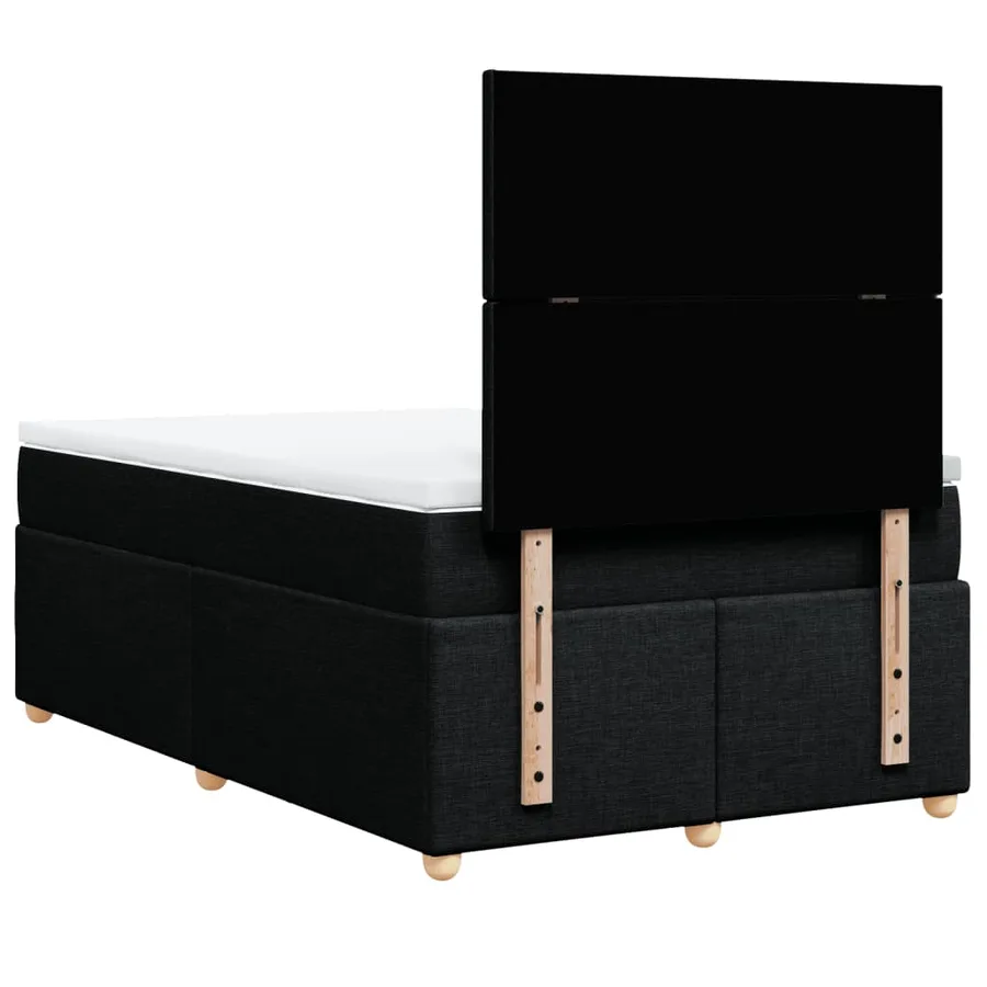Sommier à lattes de lit avec matelas Noir 120x200 cm Tissu - 8