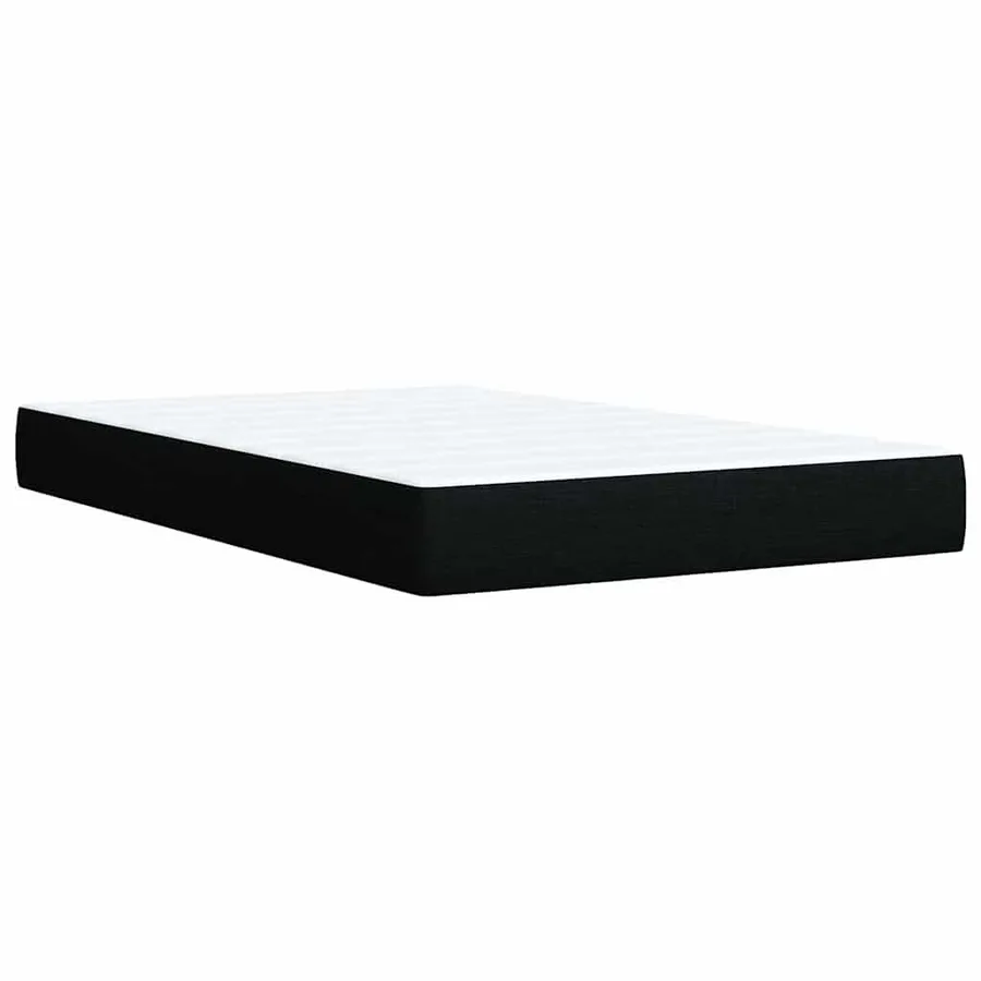 Sommier à lattes de lit avec matelas Noir 120x200 cm Tissu - 11