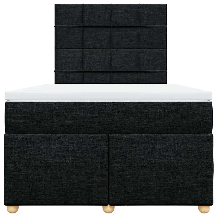Sommier à lattes de lit avec matelas Noir 120x200 cm Tissu - 6