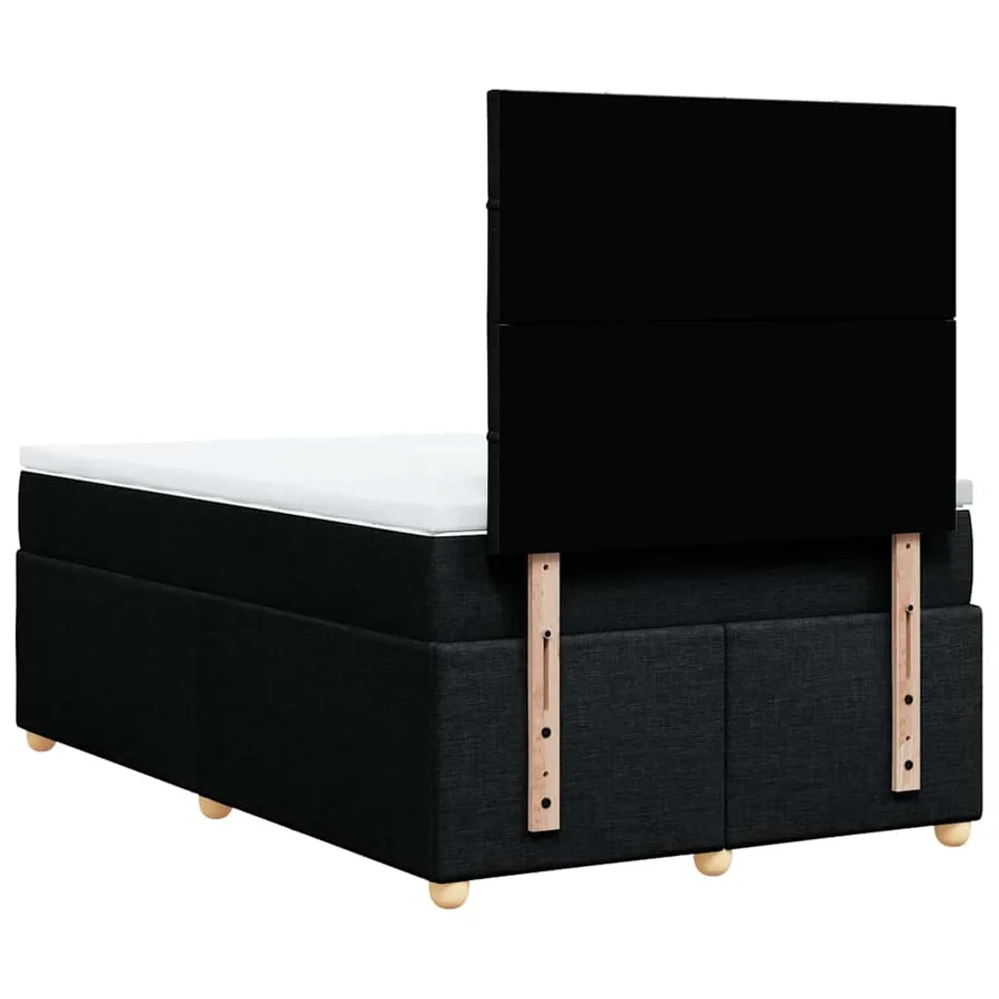 Sommier à lattes de lit avec matelas Noir 120x200 cm Tissu - 8