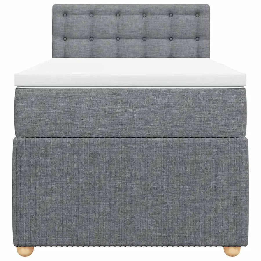 Sommier à lattes de lit et matelas Gris clair 90x190 cm Tissu - 4