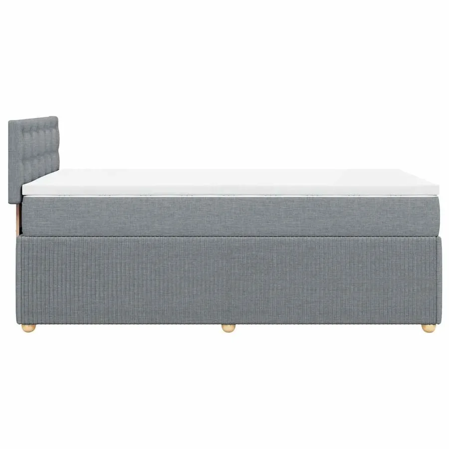 Sommier à lattes de lit et matelas Gris clair 90x190 cm Tissu - 5