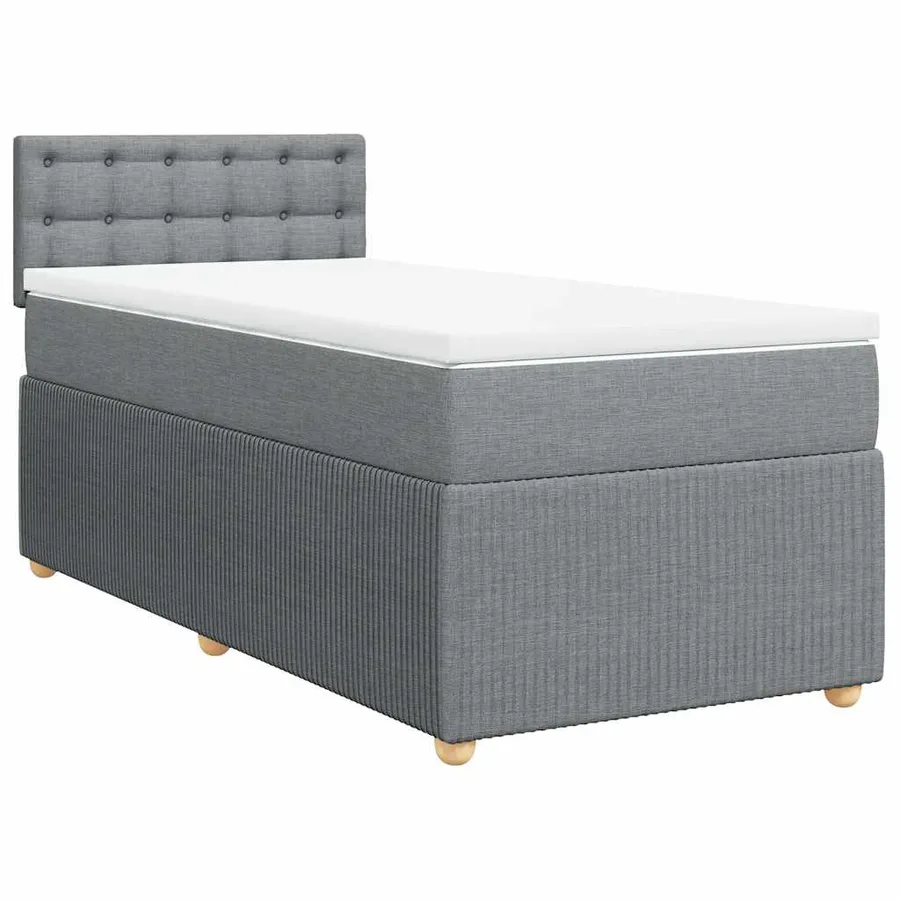 Sommier à lattes de lit et matelas Gris clair 90x190 cm Tissu - 3