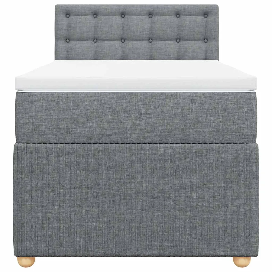 Sommier à lattes de lit et matelas Gris clair 90x190 cm Tissu - 6