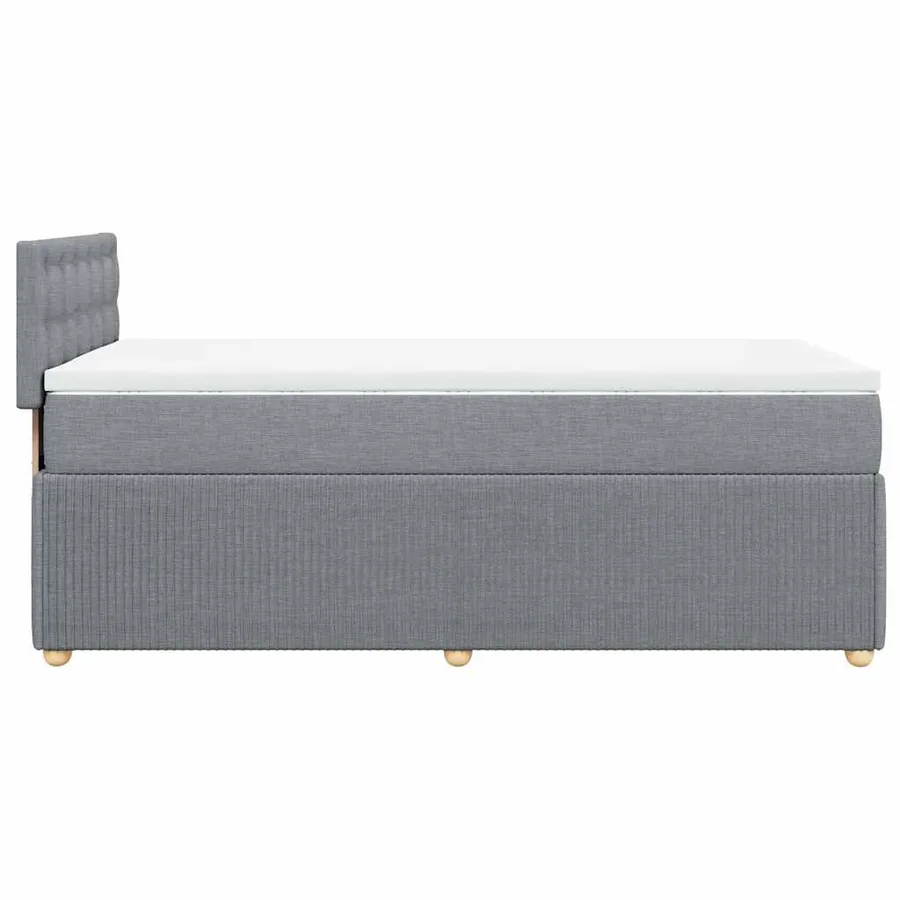 Sommier à lattes de lit et matelas Gris clair 90x190 cm Tissu - 7
