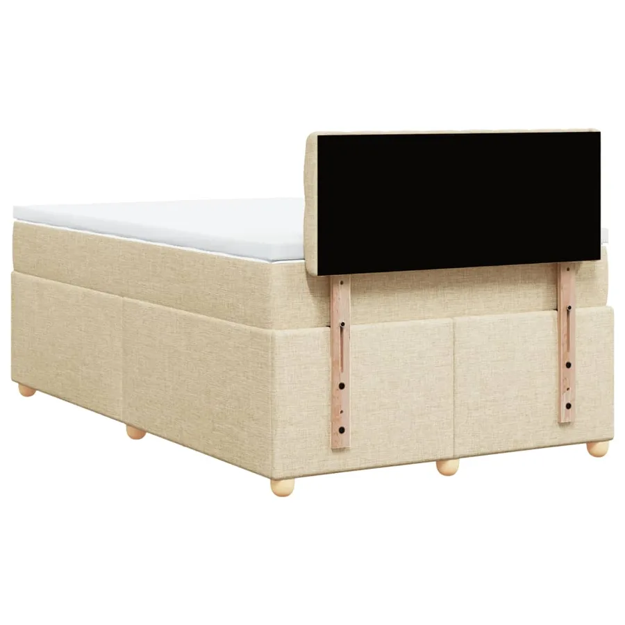 Sommier à lattes de lit avec matelas crème 120x190 cm tissu - 8