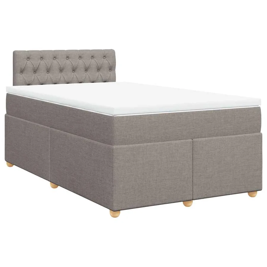 Sommier à lattes de lit avec matelas taupe 120x190 cm tissu - 2