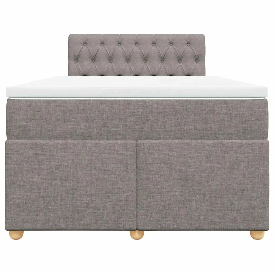 Sommier à lattes de lit avec matelas taupe 120x190 cm tissu - 4