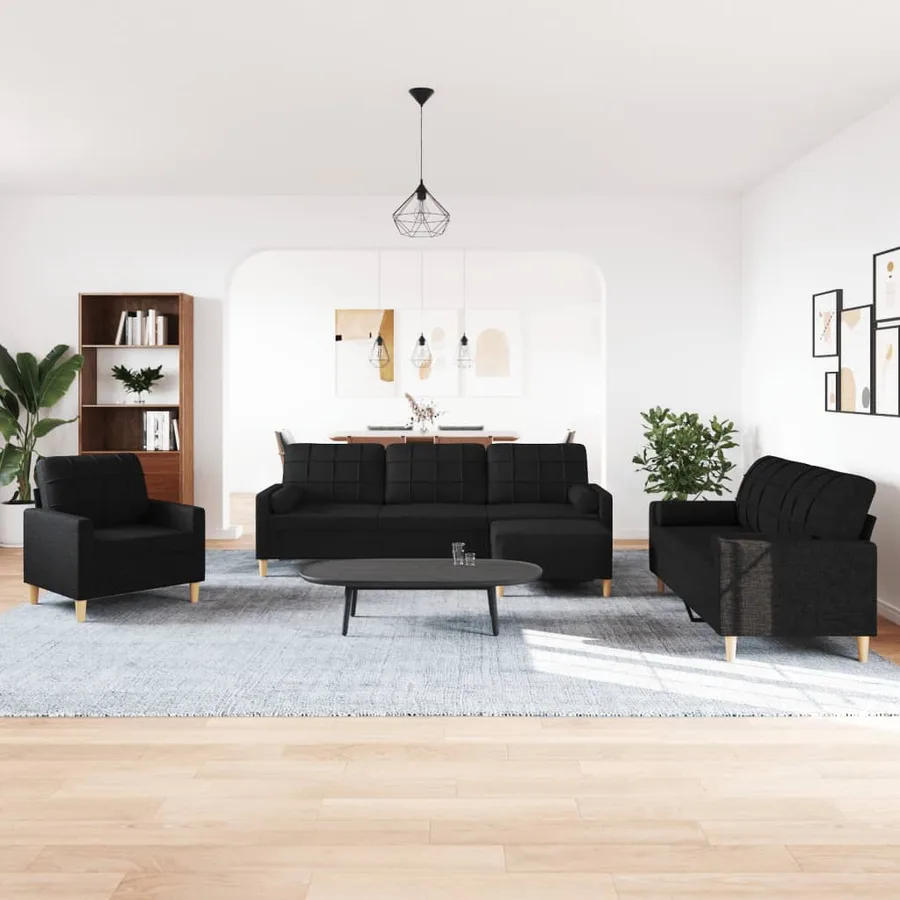 Ensemble de canapés 4 pcs repose-pied et coussins décoratifs - 3