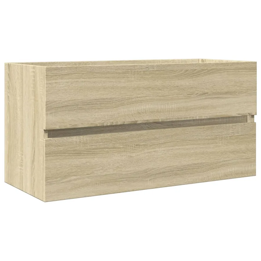 Ensemble de meubles de bain 2pcs céramique et bois d'ingénierie - 4