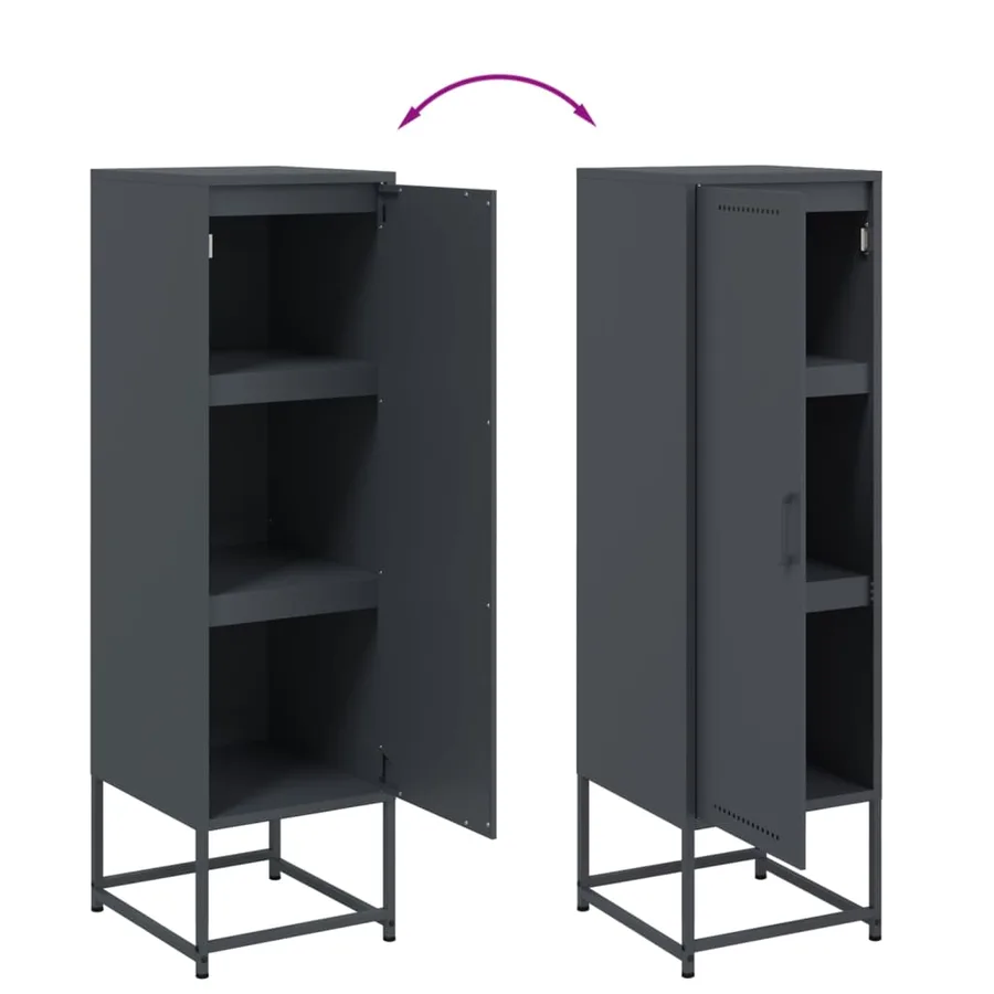 Buffet haut anthracite 36x39x123 cm acier - 10