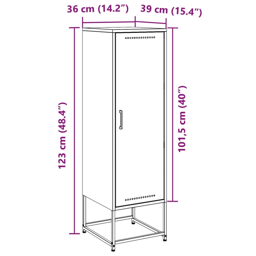 Buffet haut anthracite 36x39x123 cm acier - 13