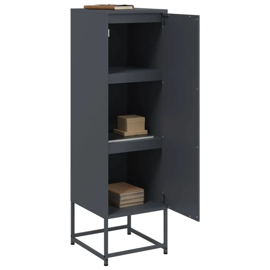 Buffet haut anthracite 36x39x123 cm acier - 5