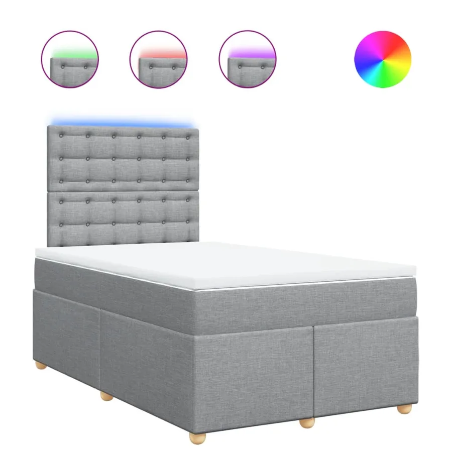 Sommier à lattes de lit avec matelas Gris clair 120x200cm Tissu - 2