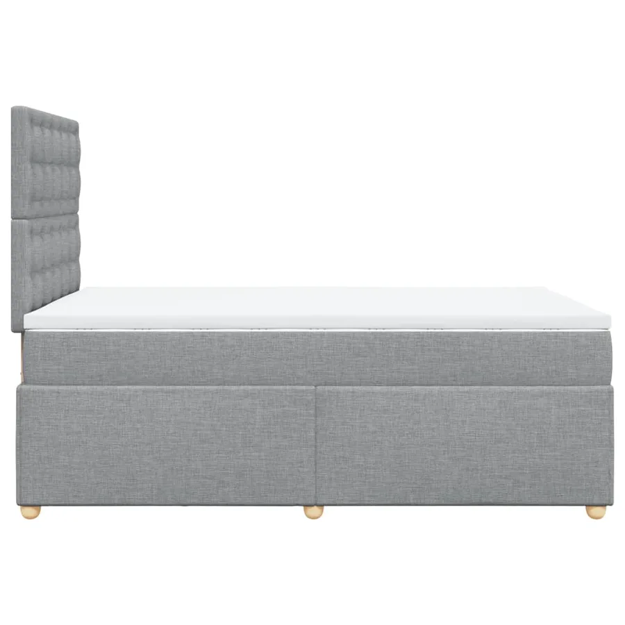 Sommier à lattes de lit avec matelas Gris clair 120x200cm Tissu - 7