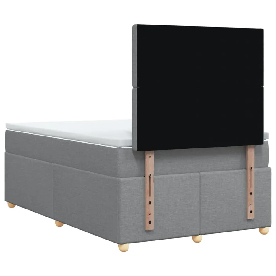 Sommier à lattes de lit avec matelas Gris clair 120x200cm Tissu - 8
