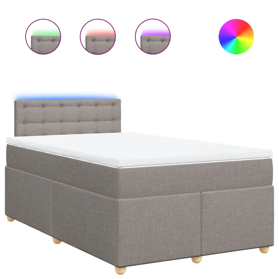 Sommier à lattes de lit avec matelas Taupe 120x200 cm Tissu - 2