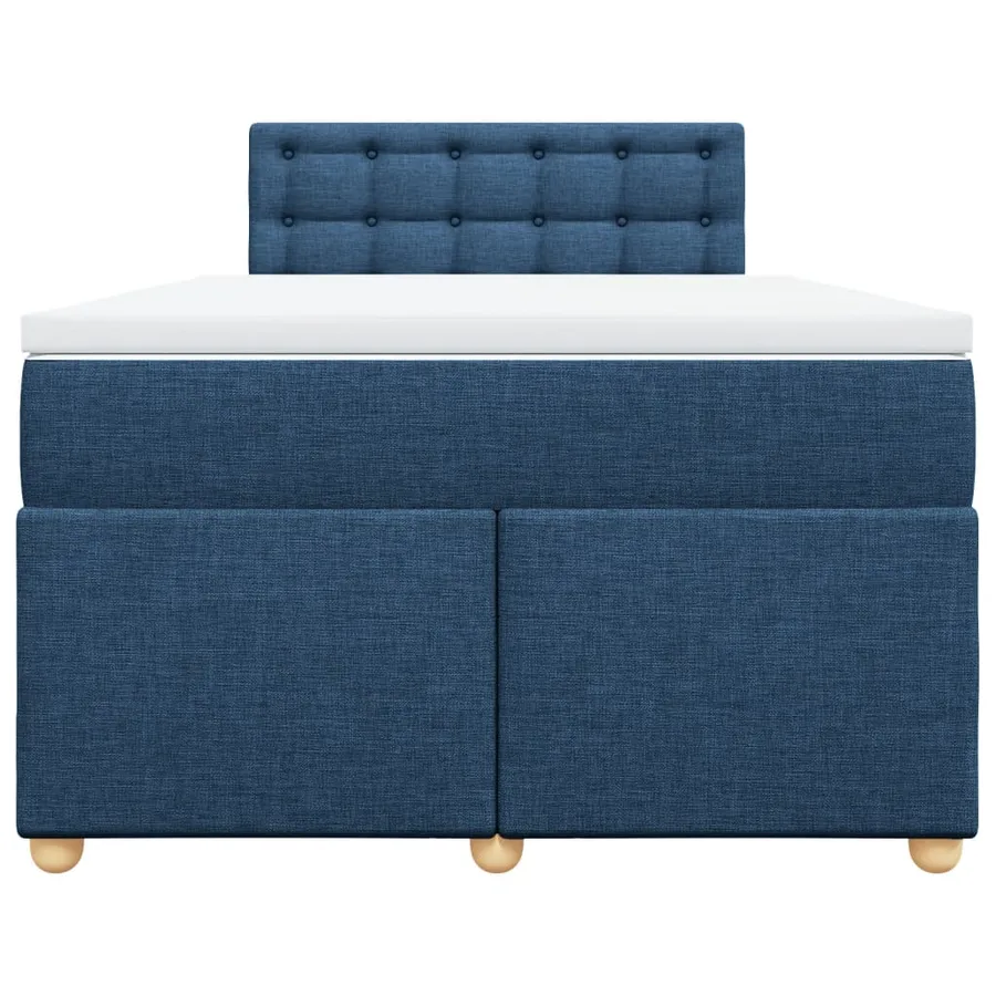 Sommier à lattes de lit avec matelas Bleu 120x200 cm Tissu - 6
