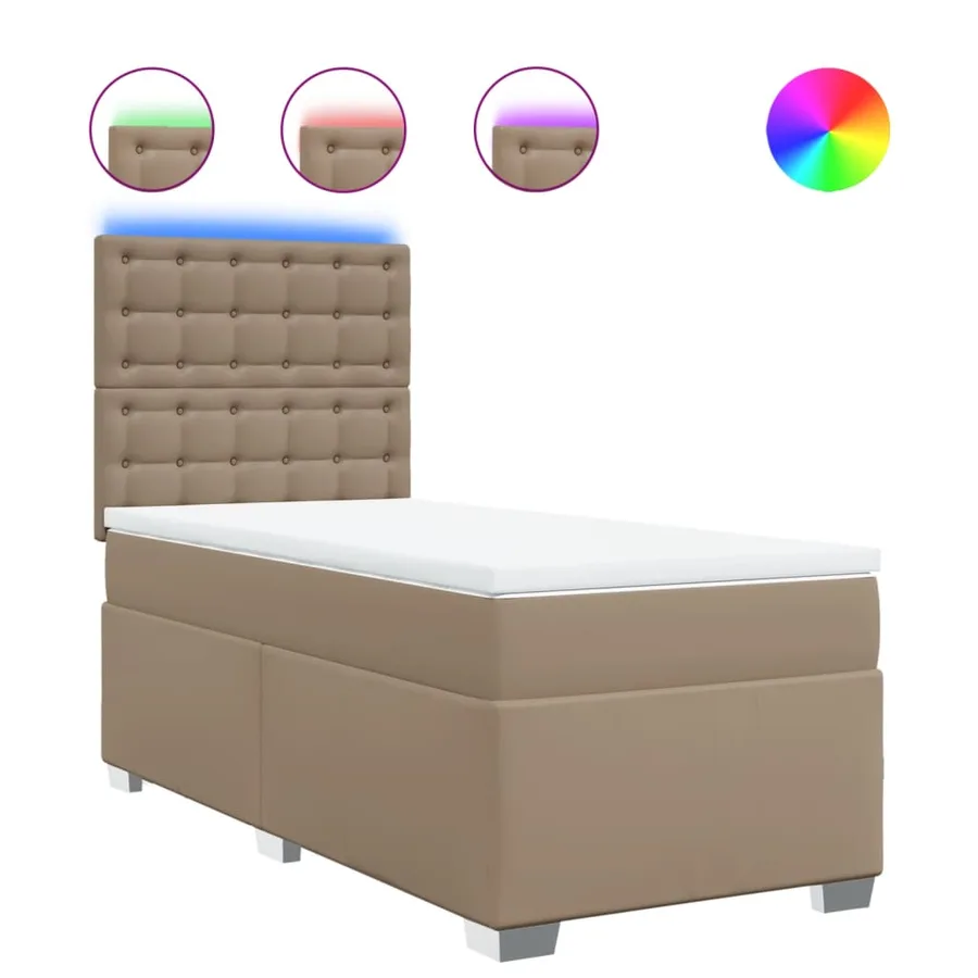 Sommier à lattes de lit avec matelas Cappuccino 80x200 cm - 2