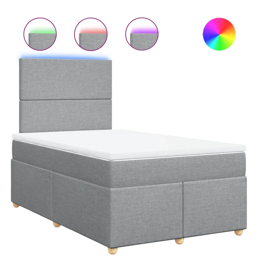 Sommier à lattes de lit avec matelas Gris clair 120x200cm Tissu - 2