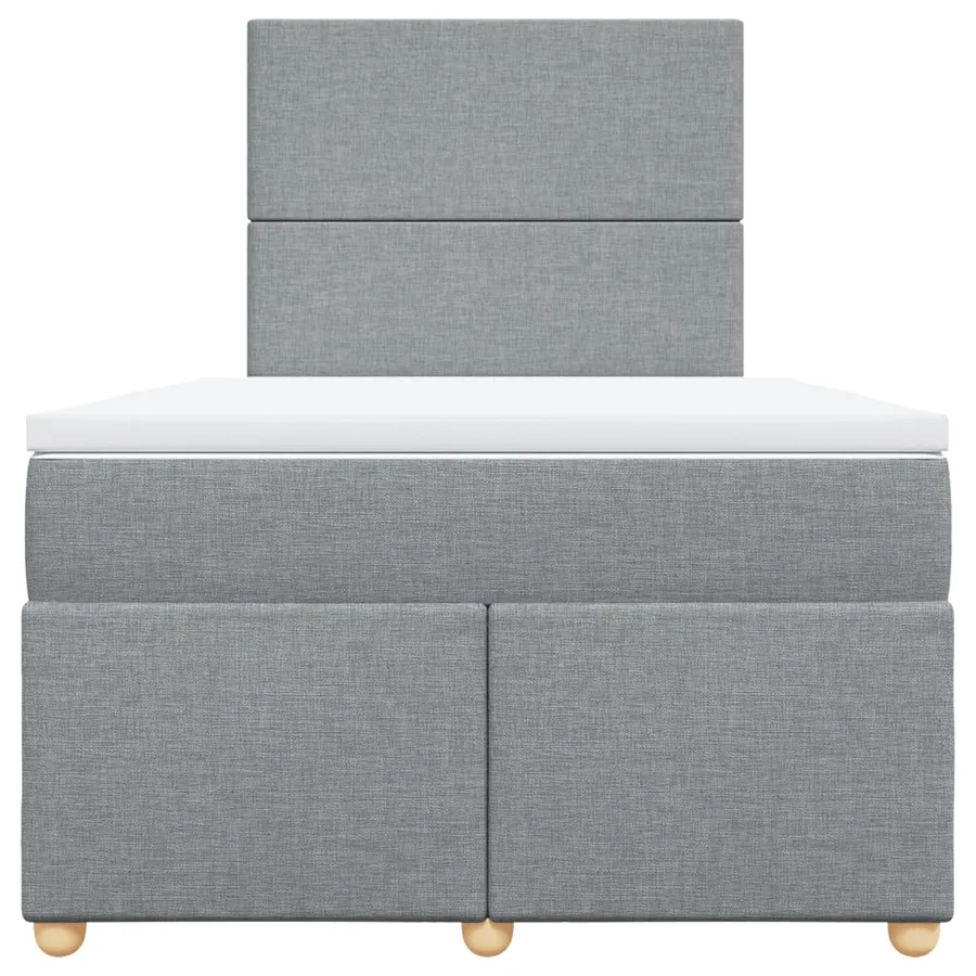 Sommier à lattes de lit avec matelas Gris clair 120x200cm Tissu - 6