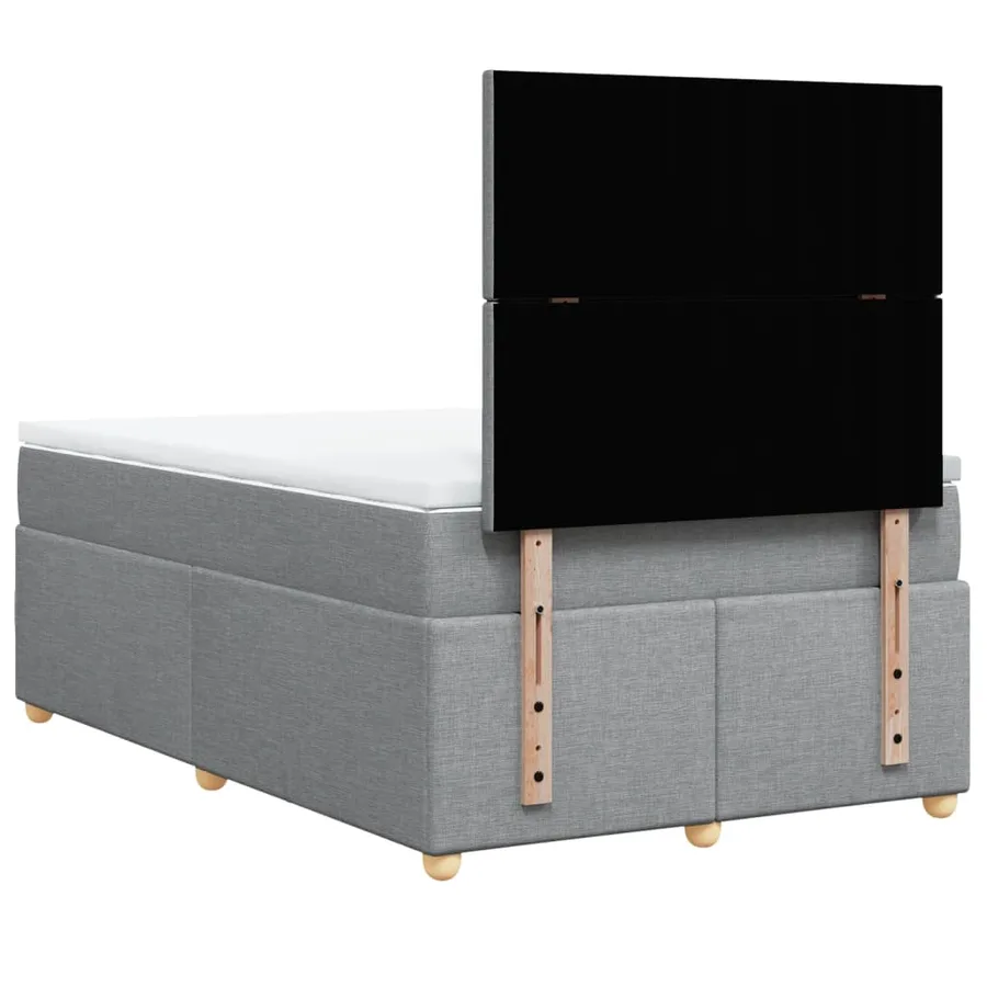 Sommier à lattes de lit avec matelas Gris clair 120x200cm Tissu - 8