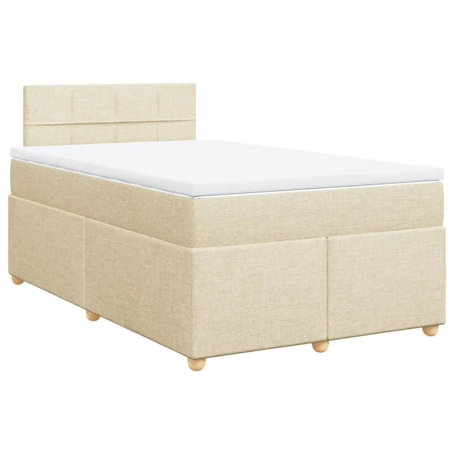 Sommier à lattes de lit avec matelas Crème 120x200 cm Tissu - 3