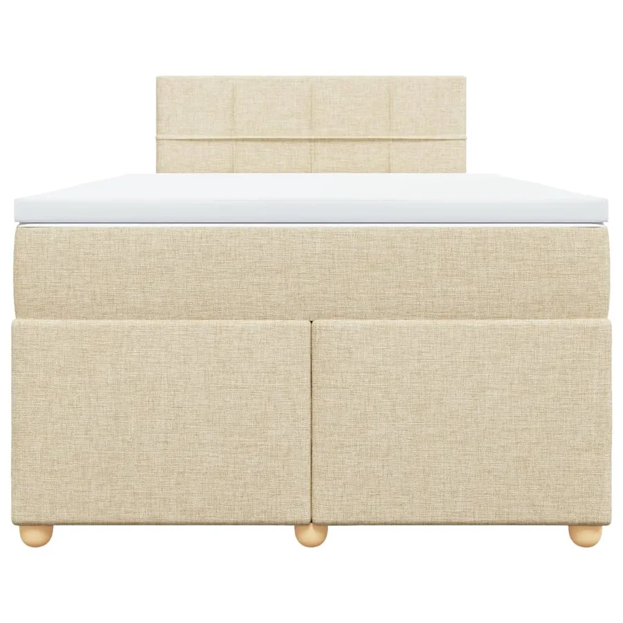 Sommier à lattes de lit avec matelas Crème 120x200 cm Tissu - 6