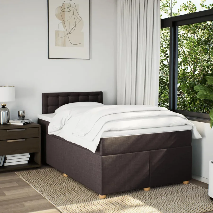Sommier à lattes de lit avec matelas Marron foncé 120x200 cm - 3