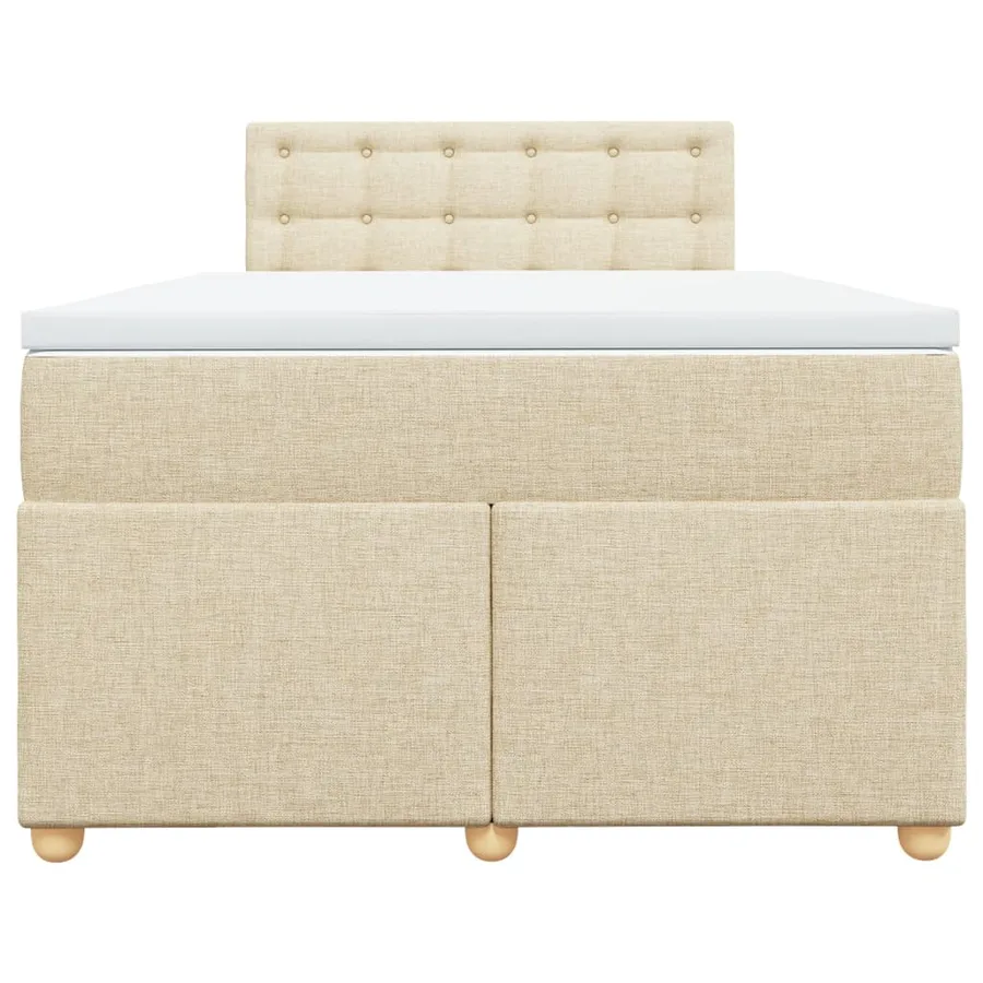 Sommier à lattes de lit avec matelas Crème 120x200 cm Tissu - 4