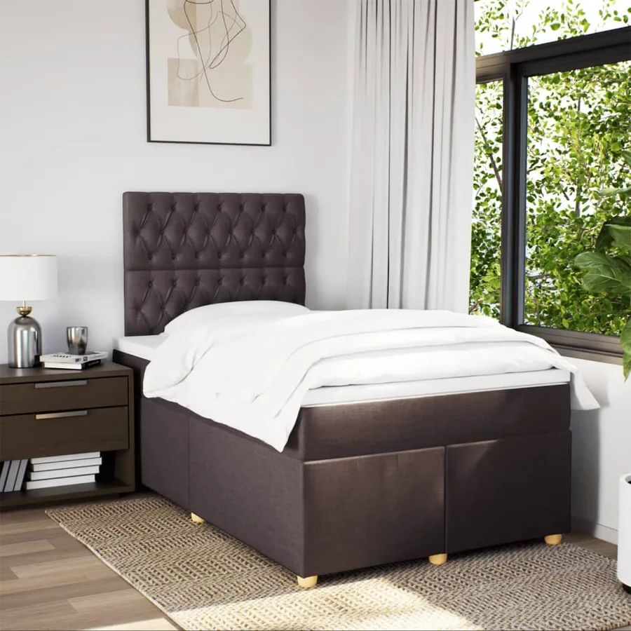 Sommier à lattes de lit avec matelas Marron foncé 120x200 cm - 3