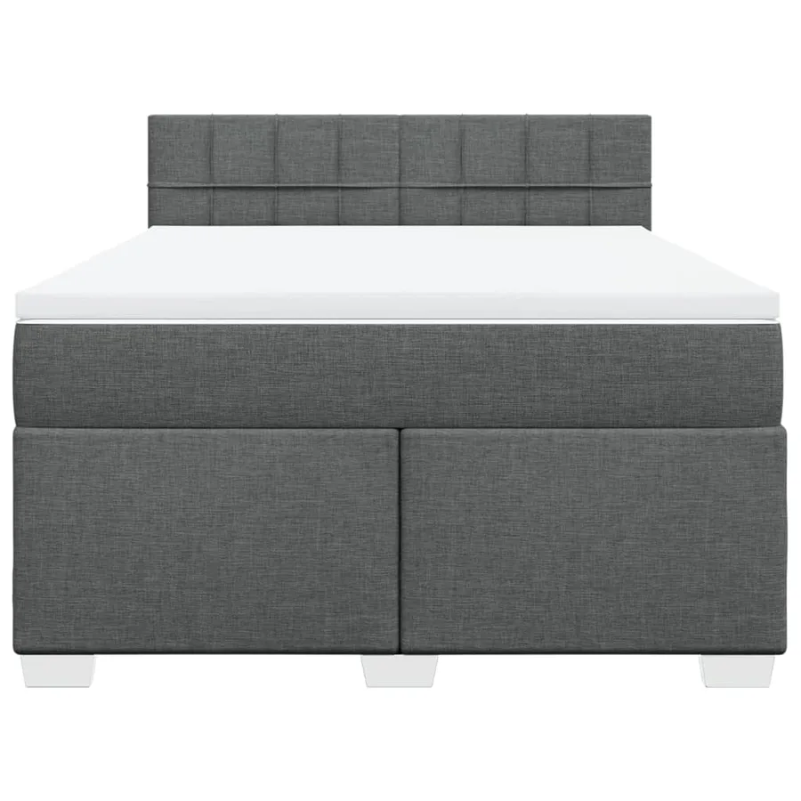 Sommier à lattes de lit avec matelas Gris foncé 140x190cm Tissu - 6