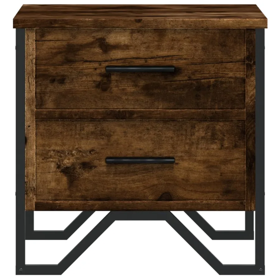 Tables de chevet 2 pcs chêne fumé 40x41x40 cm bois ingénierie - 5
